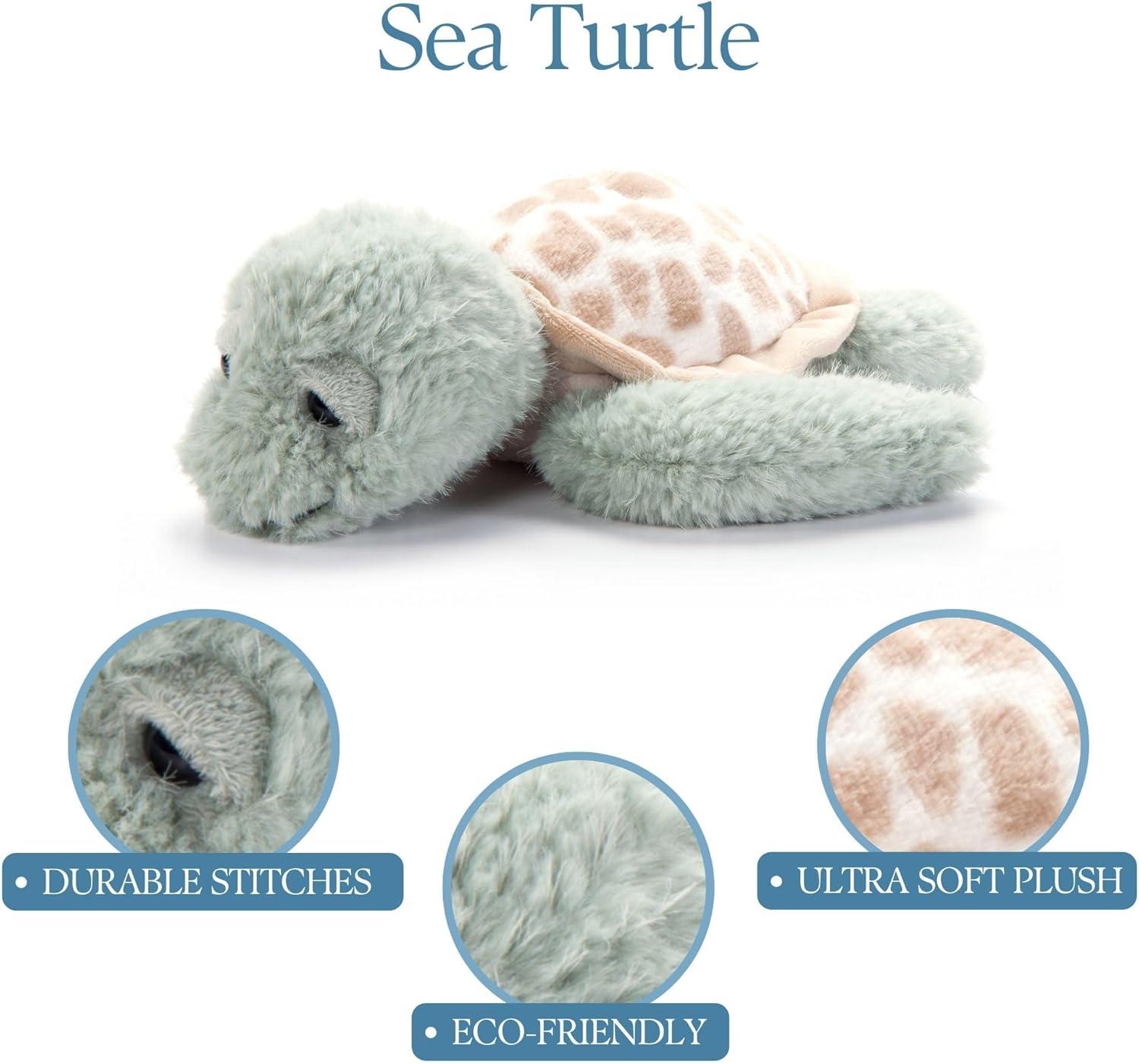 image:imageThe Petting Zoo Sea Turtle Stuffed Animal Plushie Gifts for Kids Fuzzlez Sealife Animals Tortoise Plush Toy 10 Inches