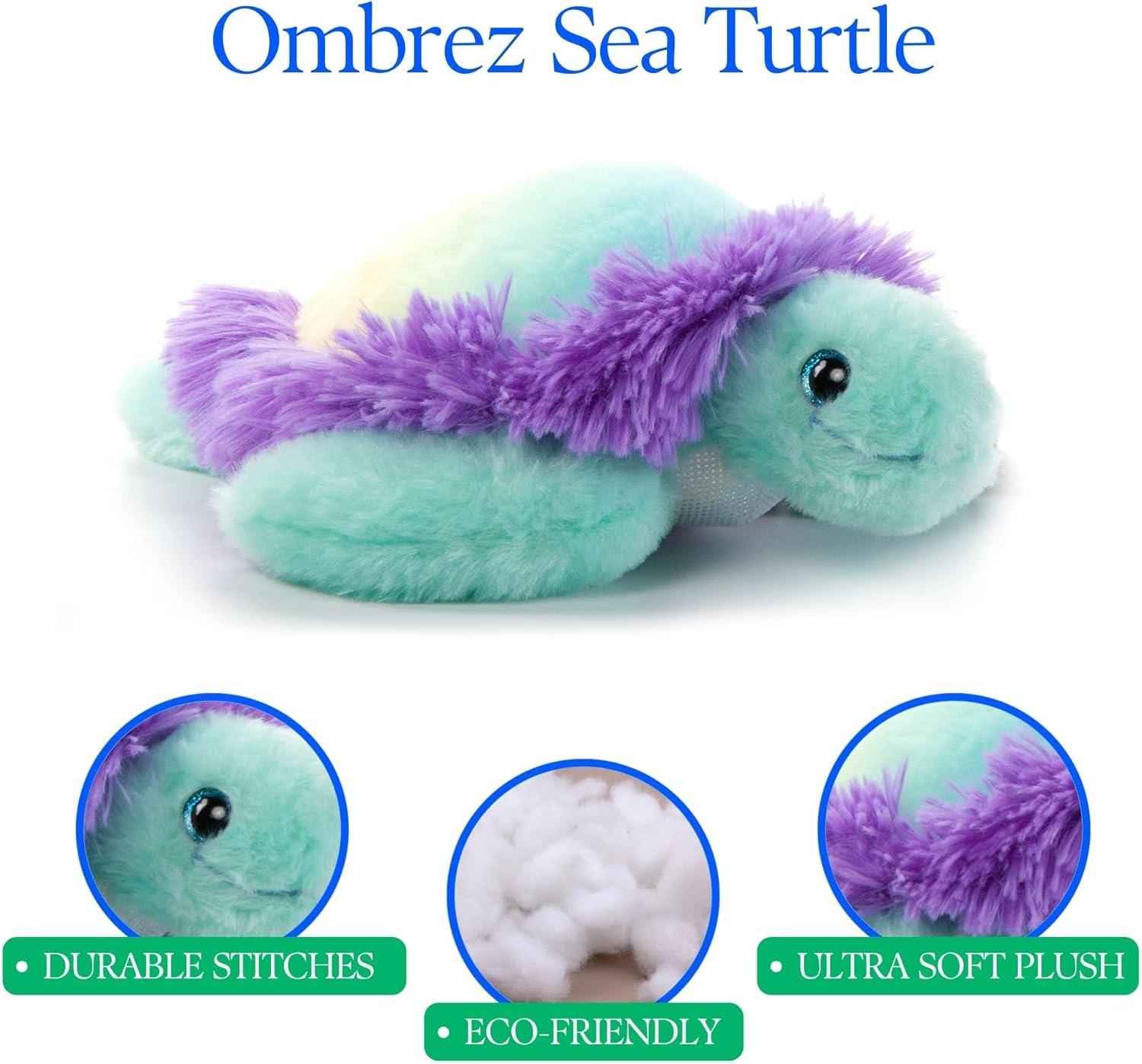 image:imageThe Petting Zoo Sea Turtle Stuffed Animal Plushie Ombrez Sealife Animals Rainbow Sea Turtle Plush Toy 12 inches