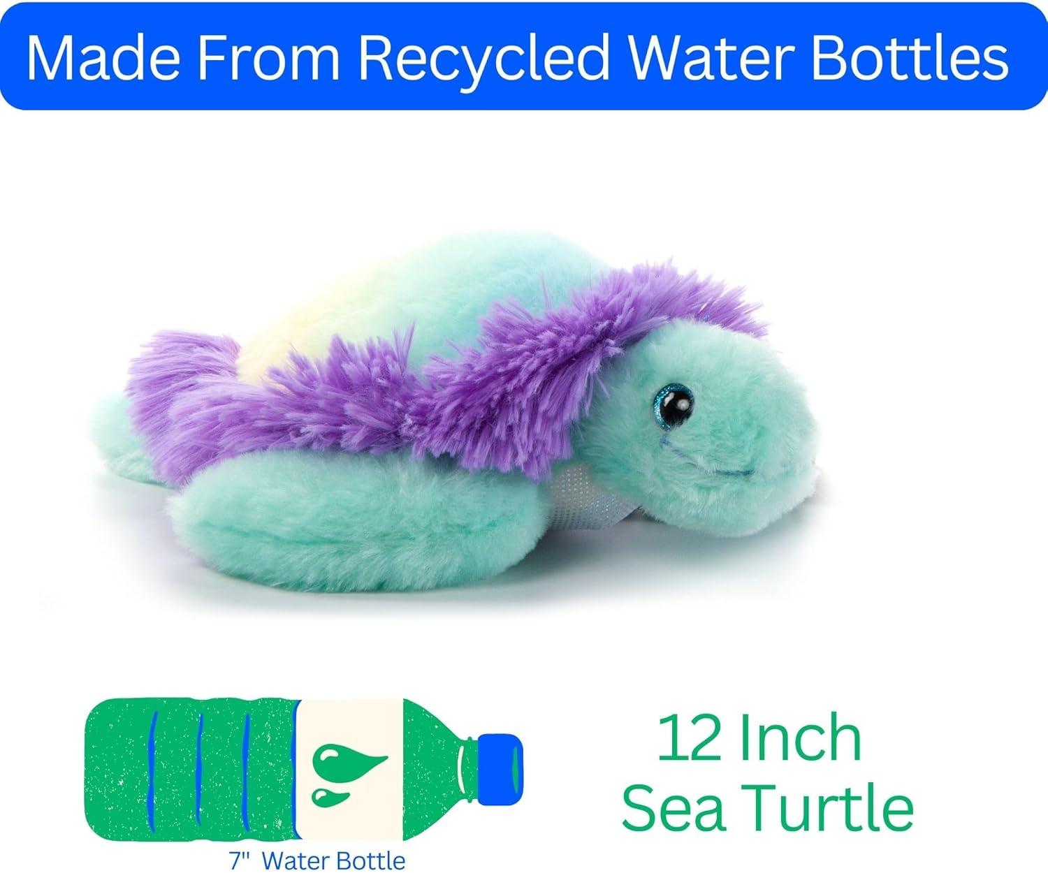 image:imageThe Petting Zoo Sea Turtle Stuffed Animal Plushie Ombrez Sealife Animals Rainbow Sea Turtle Plush Toy 12 inches