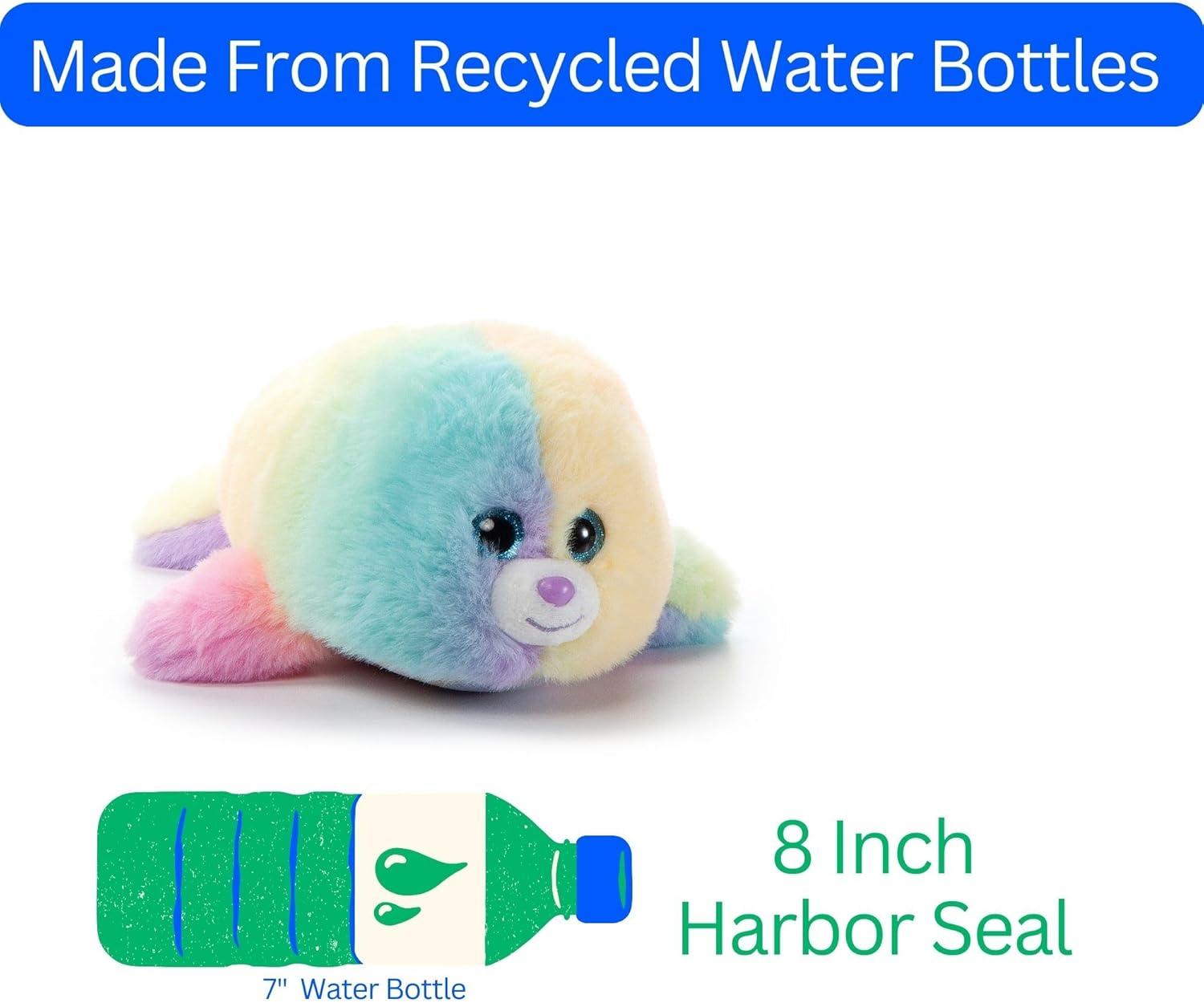image:imageThe Petting Zoo Seal Stuffed Animal Plushie Ombrez Animals Rainbow Seal Plush Toy 9 inches