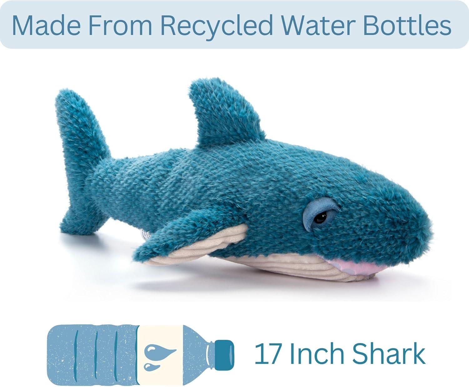 image:imageThe Petting Zoo Shark Stuffed Animal Plushie Gifts for Kids Fuzzlez Sealife Animals Blue Shark Plush Toy 17 inches