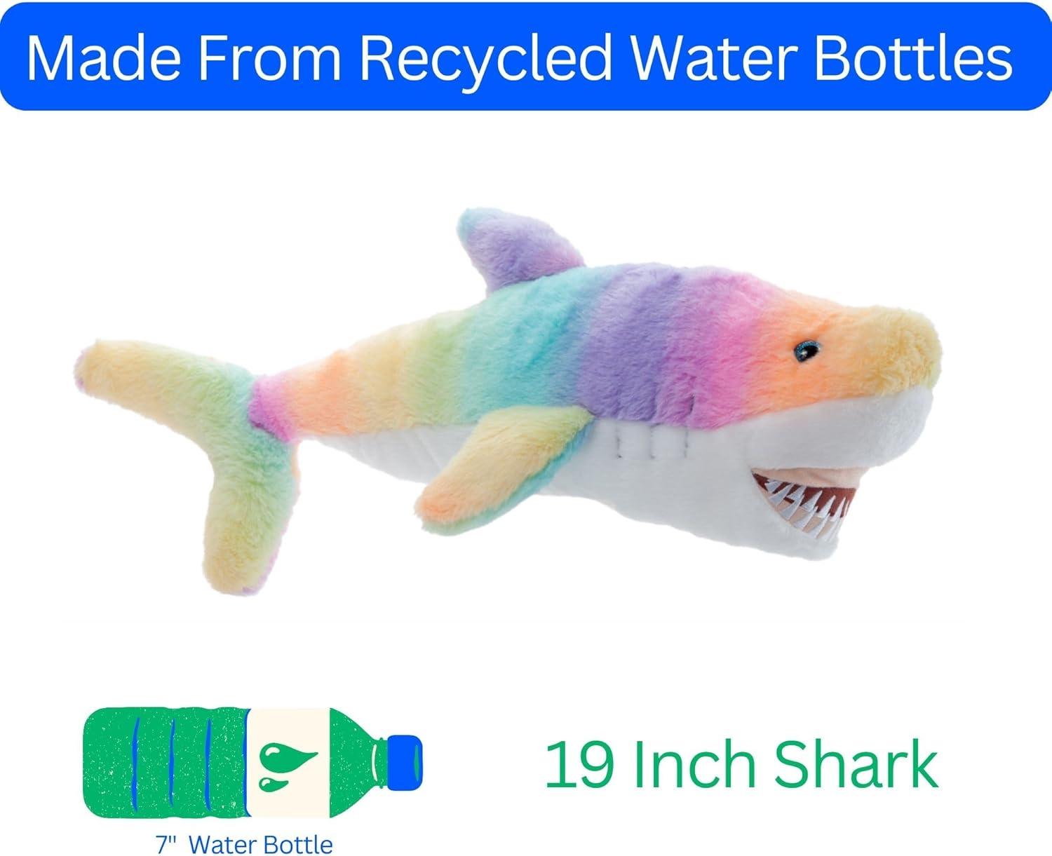 image:imageThe Petting Zoo Shark Stuffed Animal Plushie Ombrez Ocean Animals Rainbow Shark Plush Toy 19 inches