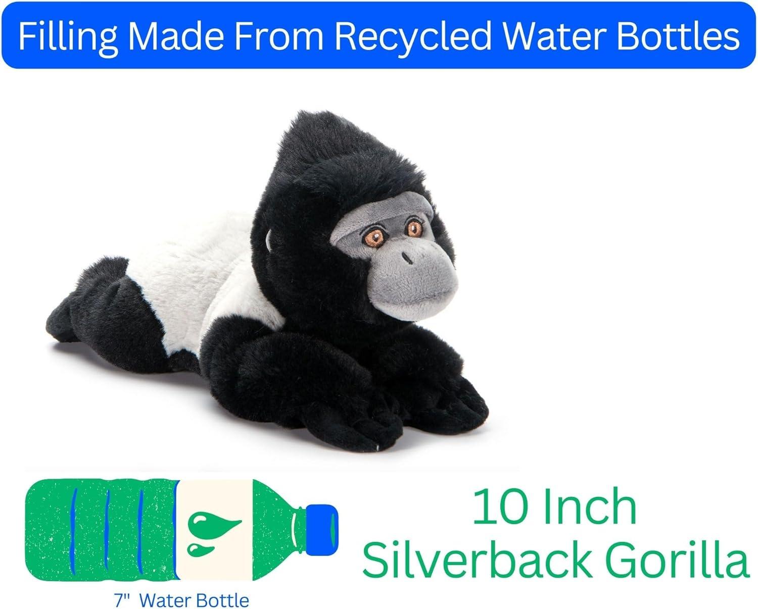 image:imageThe Petting Zoo Silverback Gorilla Stuffed Animal Plushie Gifts for Kids Earth Keeperz Wildlife Animals Zoologee Black Silverback Gorilla Plush Toy 10 inches
