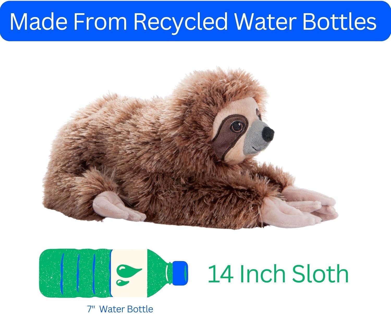 image:imageThe Petting Zoo Sloth Stuffed Animal Plushie Gifts for Kids Earth Keeperz Wildlife Animals Zoologee Brown Sloth Plush Toy 14 inches