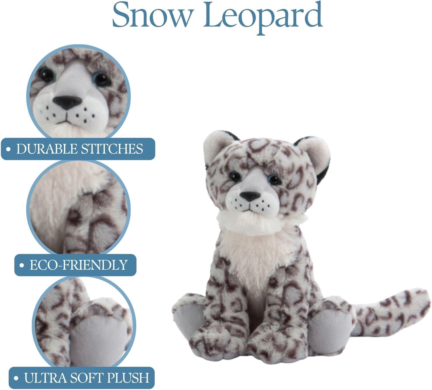 image:imageThe Petting Zoo Snow Leopard Stuffed Animal Gifts for Kids Wild Onez Zoo Animals Snow Leopard Plush Toy 12 inches