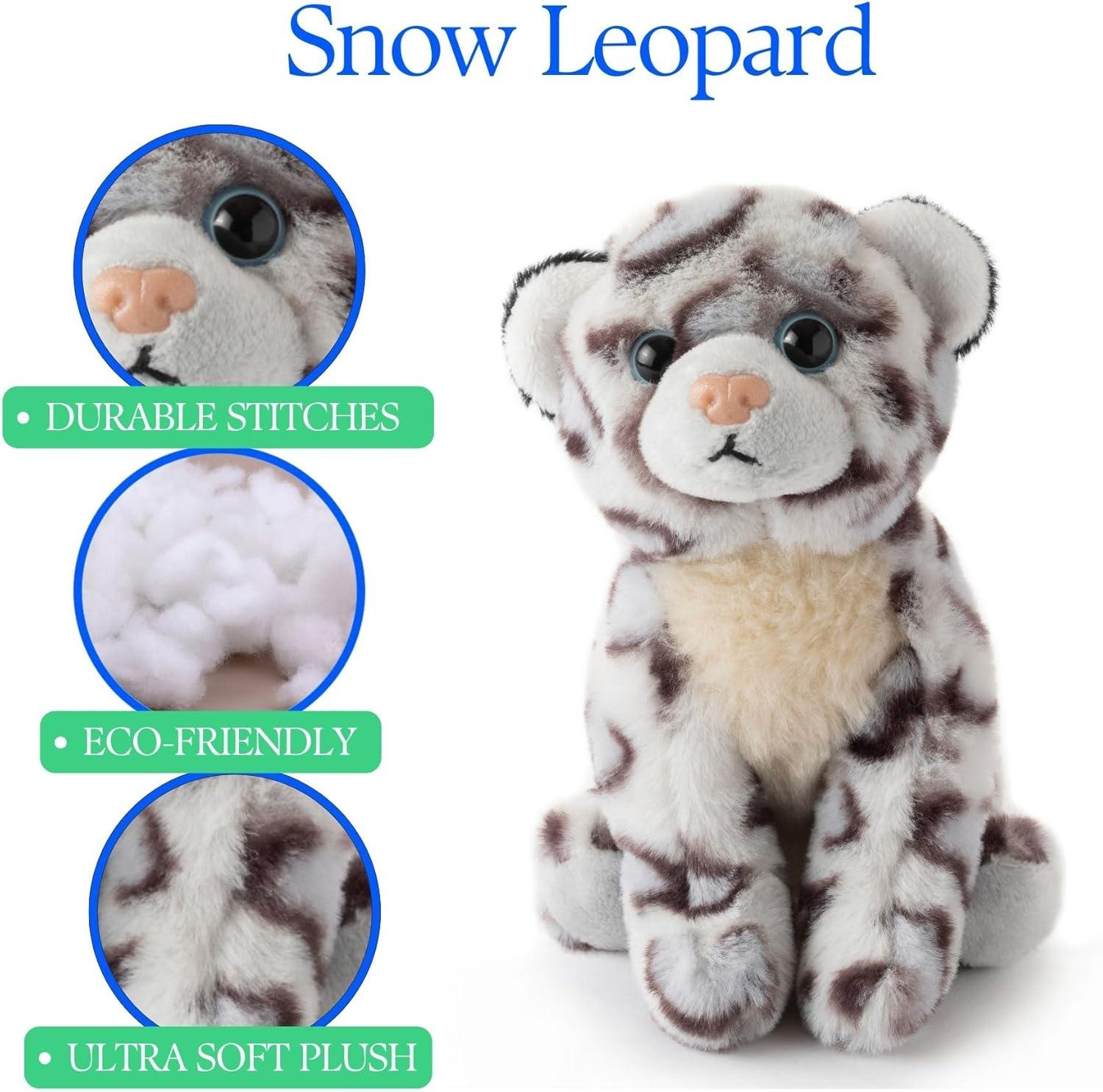 image:imageThe Petting Zoo Snow Leopard Stuffed Animal Plushie Gifts for Kids Wild Onez Babiez Zoo Animals Snow Leopard Plush Toy 6 inches6 in