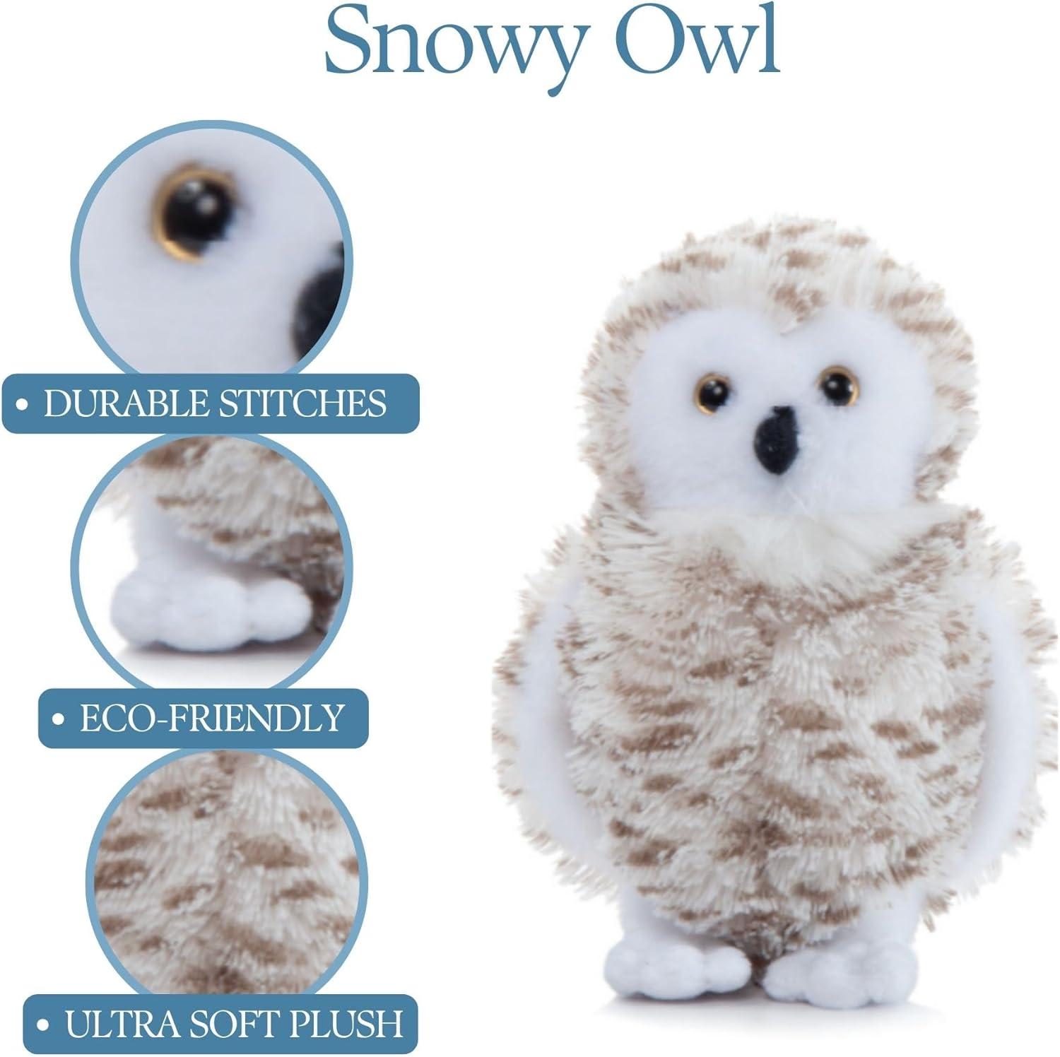 image:imageThe Petting Zoo Snowy Owl Stuffed Animal Plushie Gifts for Kids Wild Onez Wildlife Animals White Owl Plush Toy 9 Inches