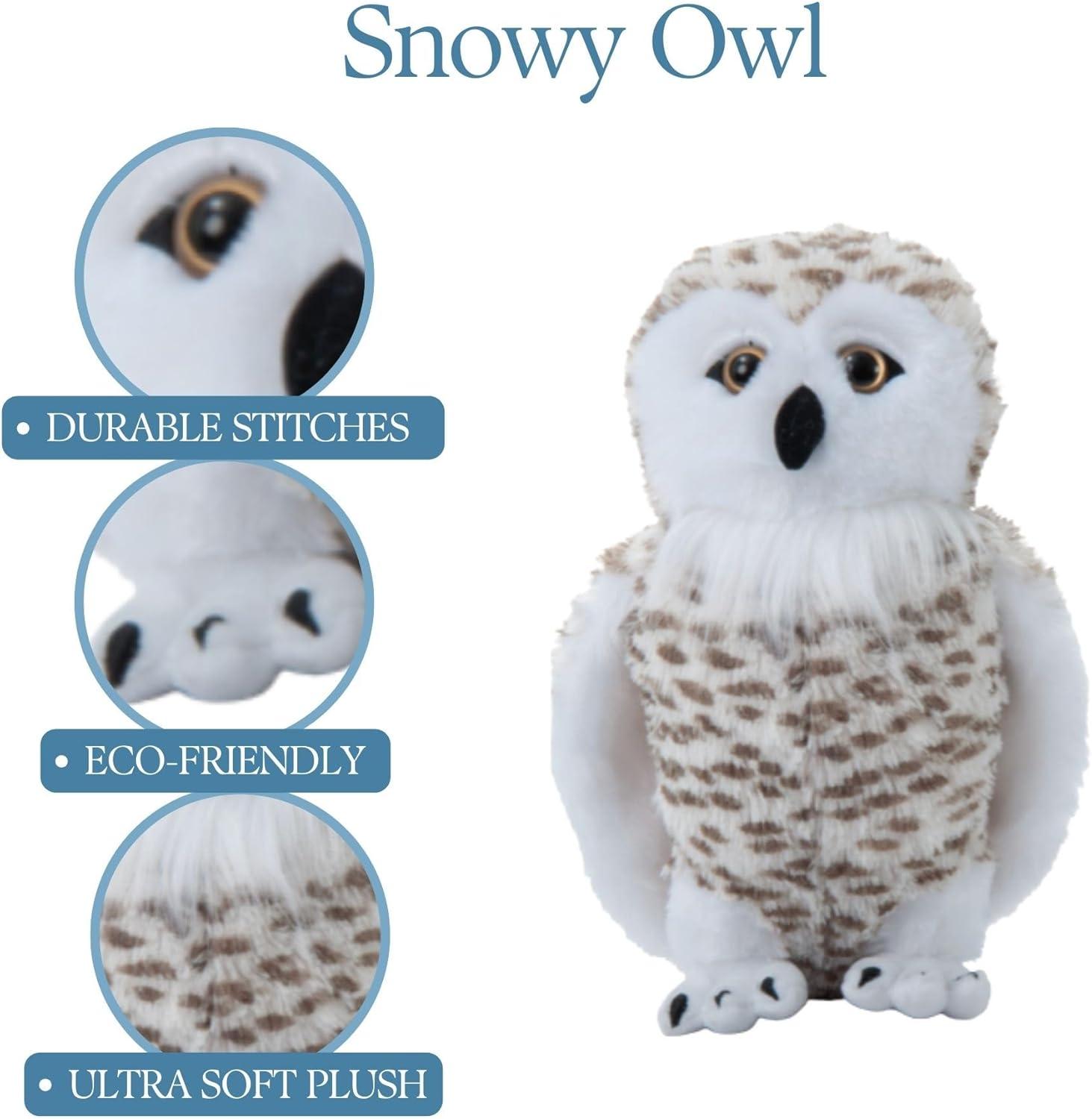 image:imageThe Petting Zoo Snowy Owl Stuffed Animal Plushie Gifts for Kids Wild Onez Zoo Animals White Owl Plush Toy 12 Inches
