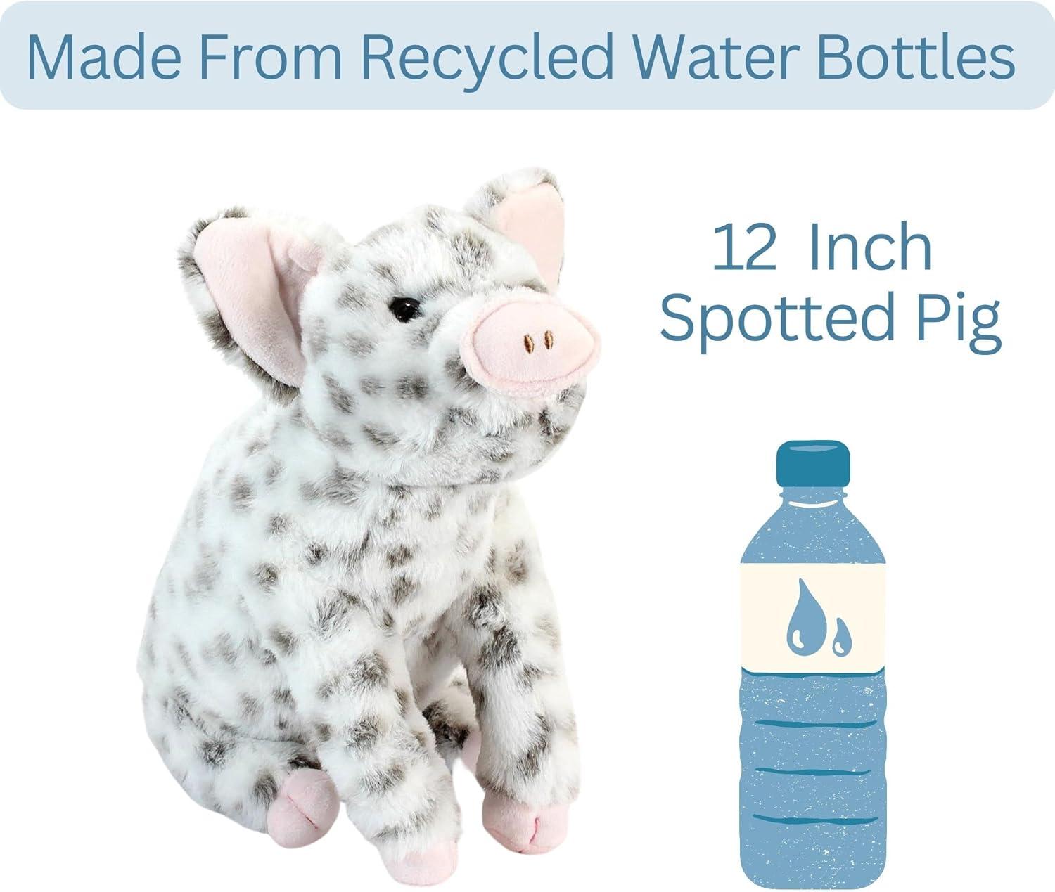 image:imageThe Petting Zoo Spotted Pig Stuffed Animal Plushie Gifts for Kids Wild Onez Barnyard Animals Pig Plush Toy 12 inches