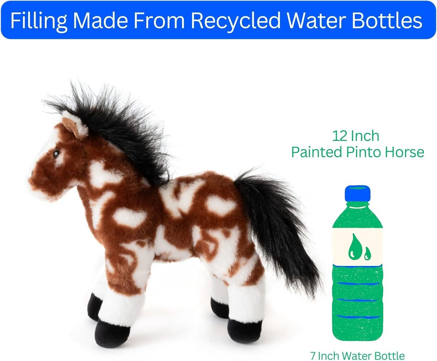 image:imageThe Petting Zoo Standing Painted Pinto Horse Stuffed Animal Plushie Gifts for Kids Wild Onez Barnyard Animals Pinto Horse Plush Toy 12 inches