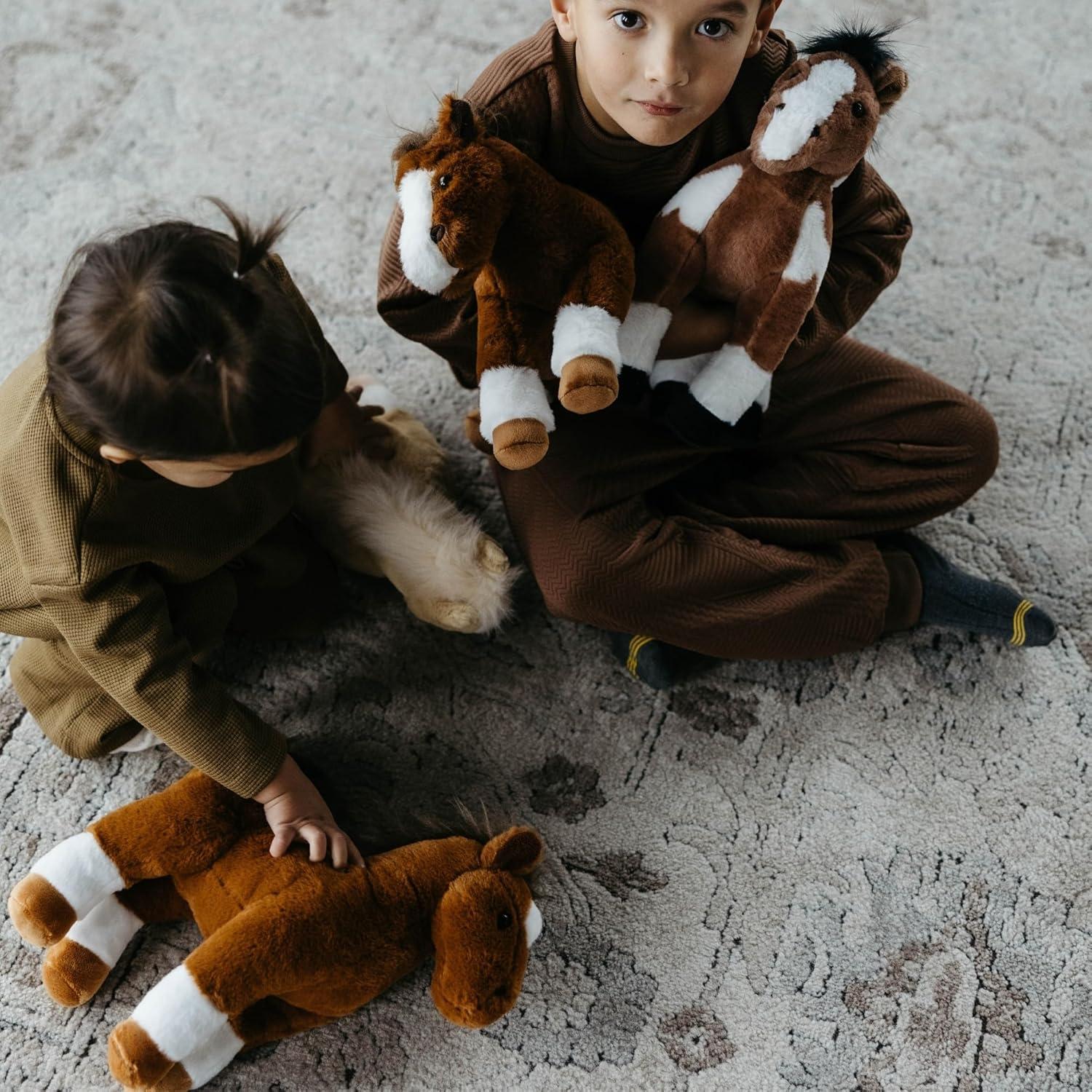 image:imageThe Petting Zoo Standing Painted Pinto Horse Stuffed Animal Plushie Gifts for Kids Wild Onez Barnyard Animals Pinto Horse Plush Toy 12 inches