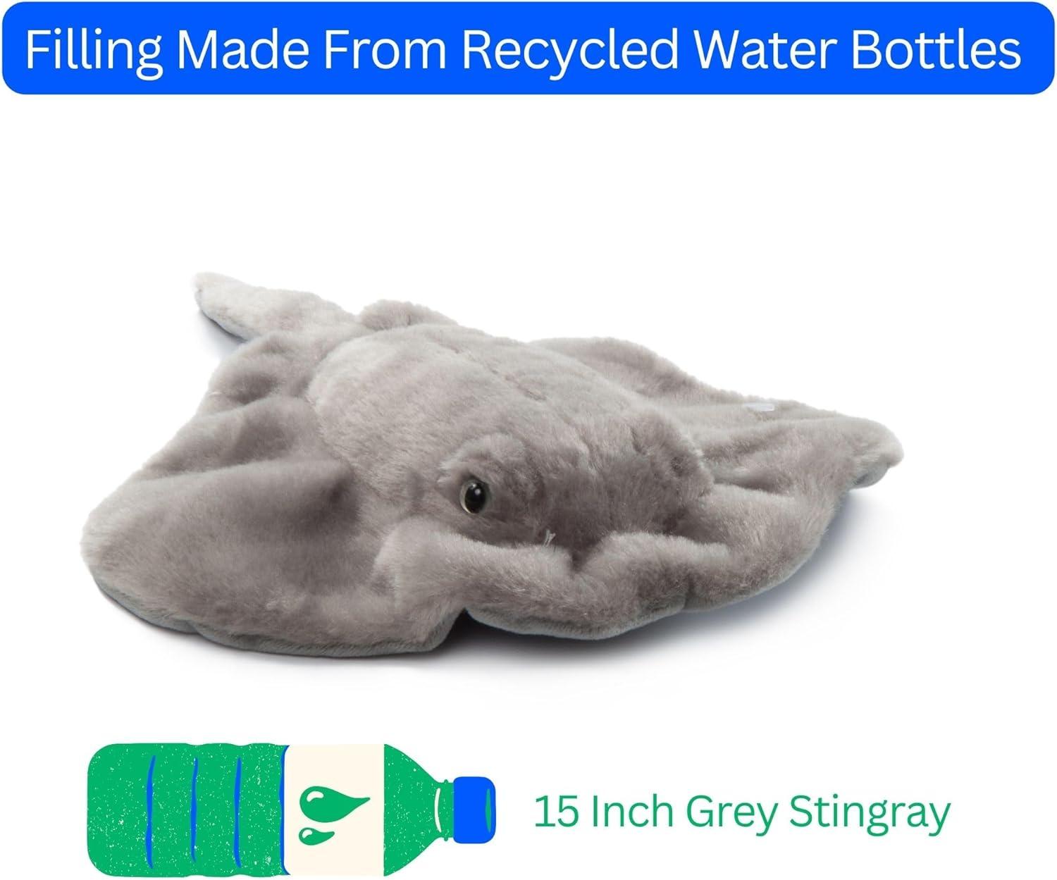 image:imageThe Petting Zoo Stingray Stuffed Animal Plushie Gifts for Kids Wild Onez Ocean Animals Stingray Plush Toy 15 inches from Tip of Tail to Head