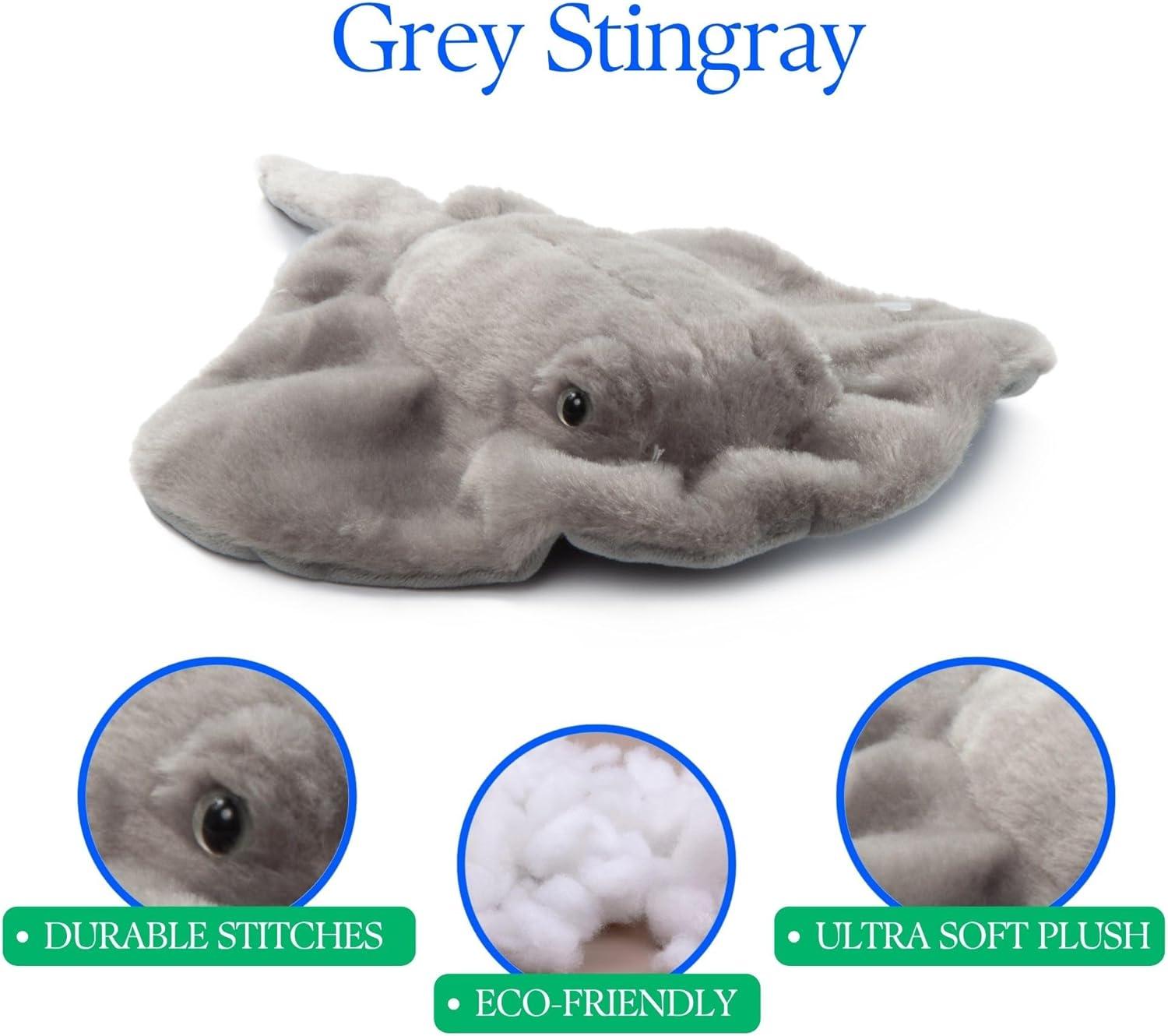 image:imageThe Petting Zoo Stingray Stuffed Animal Plushie Gifts for Kids Wild Onez Ocean Animals Stingray Plush Toy 15 inches from Tip of Tail to Head