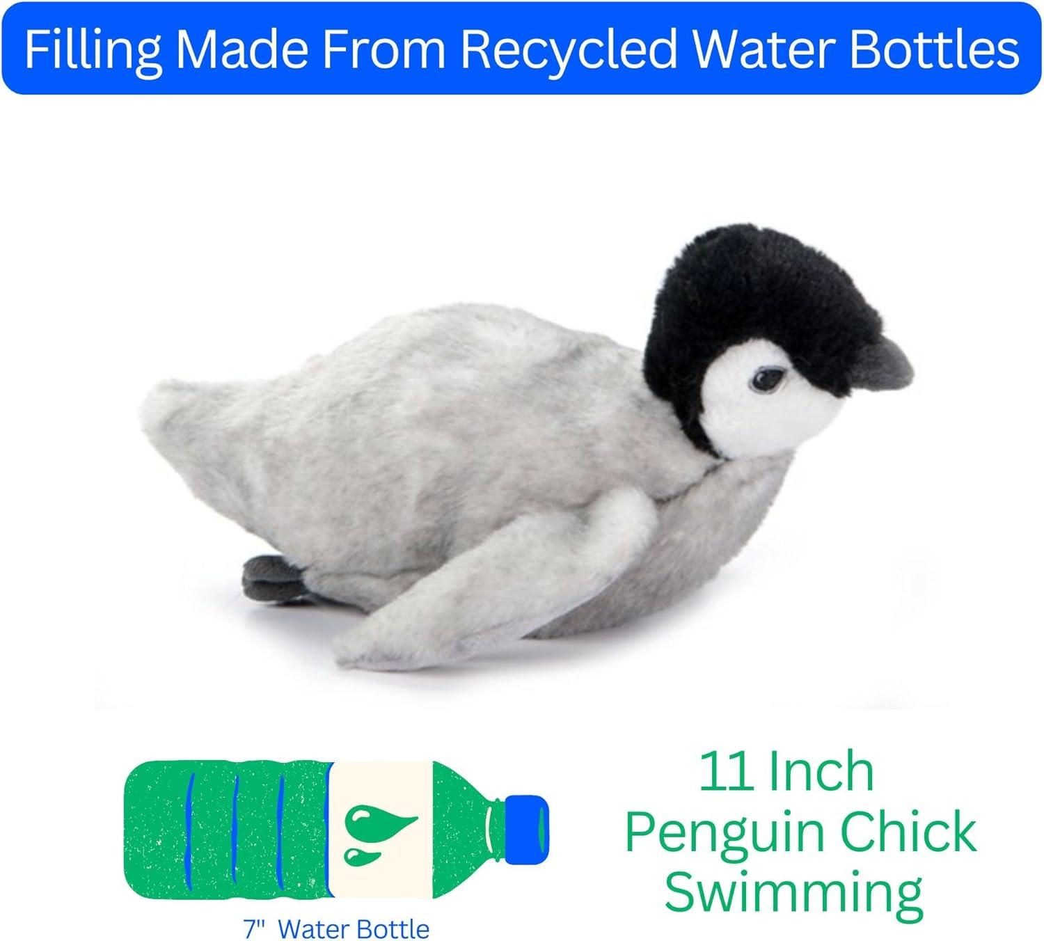 image:imageThe Petting Zoo Swimming Penguin Chick Stuffed Animal Plushie Gifts for Kids Earth Keeperz Sealife Animals Zoologee Grey Penguin Chick Plush Toy 11 inches