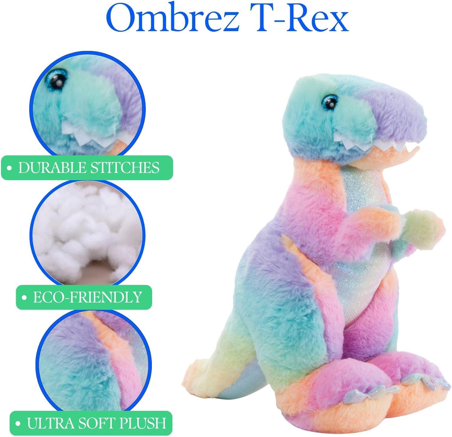 image:imageThe Petting Zoo TRex Stuffed Animal Plushie Ombrez Dinosaur Animals ZOOLOGEE Rainbow TRex Dinosaur Plush Toy 12 inches