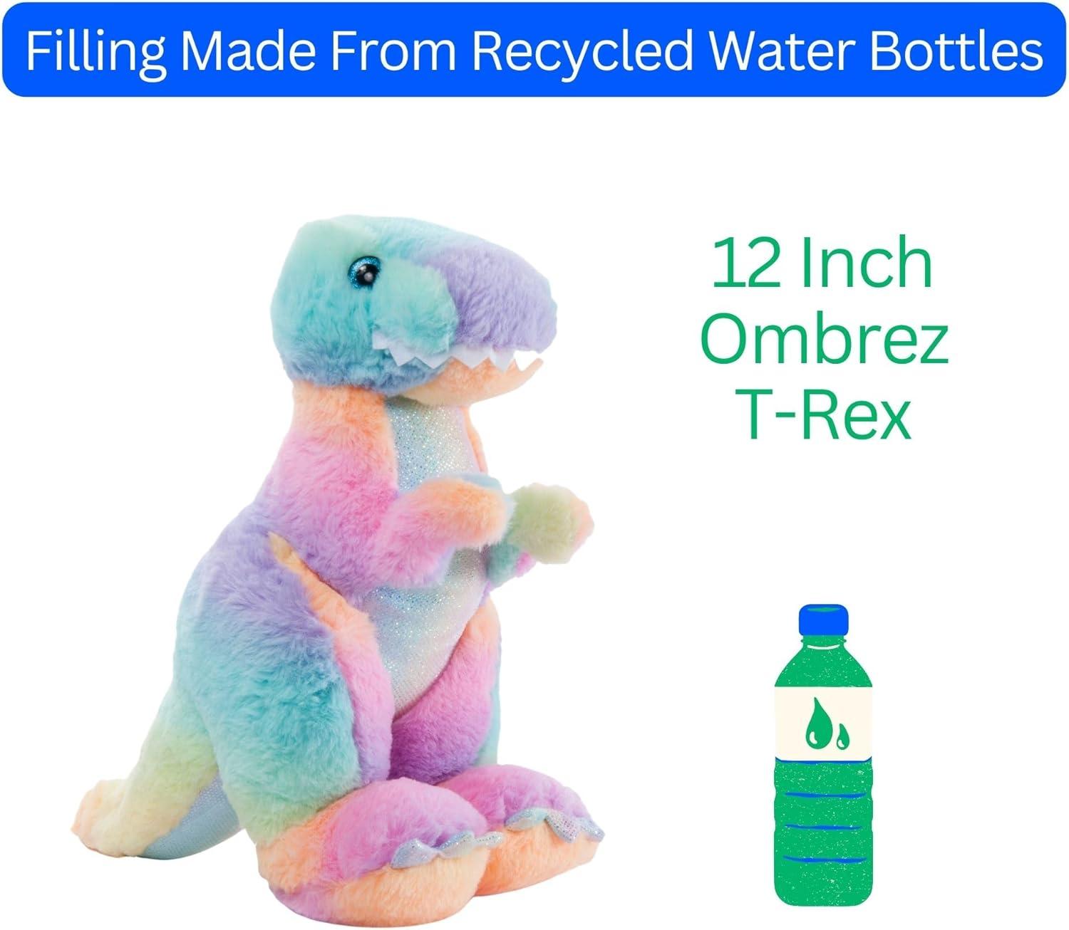 image:imageThe Petting Zoo TRex Stuffed Animal Plushie Ombrez Dinosaur Animals ZOOLOGEE Rainbow TRex Dinosaur Plush Toy 12 inches