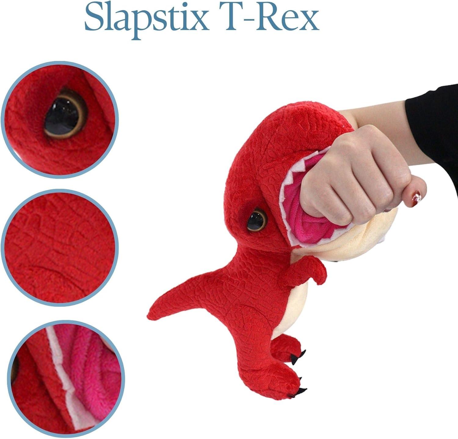 image:imageThe Petting Zoo TRex Stuffed Animal Plushie Slap Bracelet Gifts for Kids Slapstix Animals Red TRex Dinosaur Plush Toy 10 inches