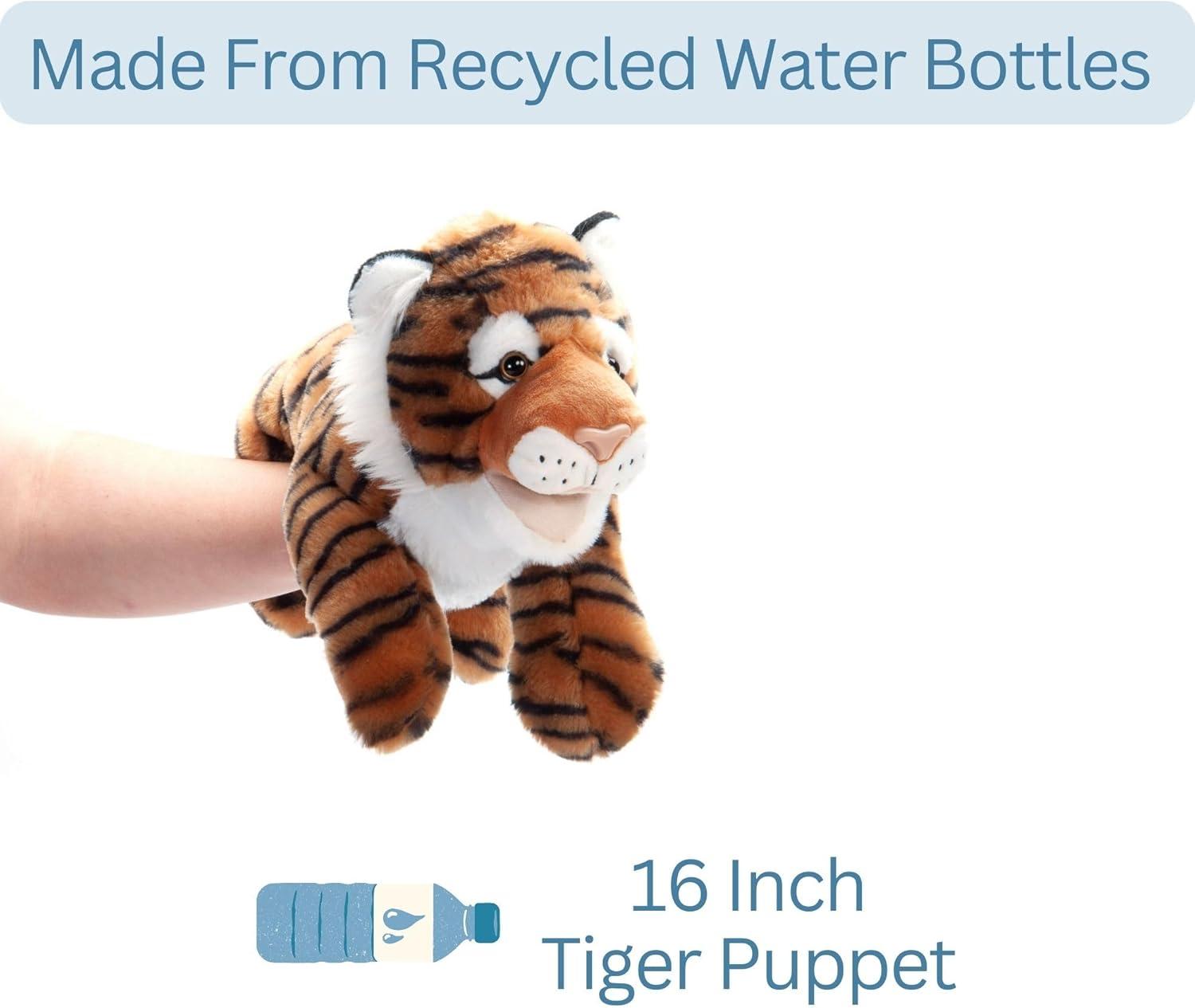 image:imageThe Petting Zoo Tiger Hand Puppet Stuffed Animal Plushie Gifts for Kids Puppetz Animals Tiger Interactive Puppets Plush Toy 16 Inches