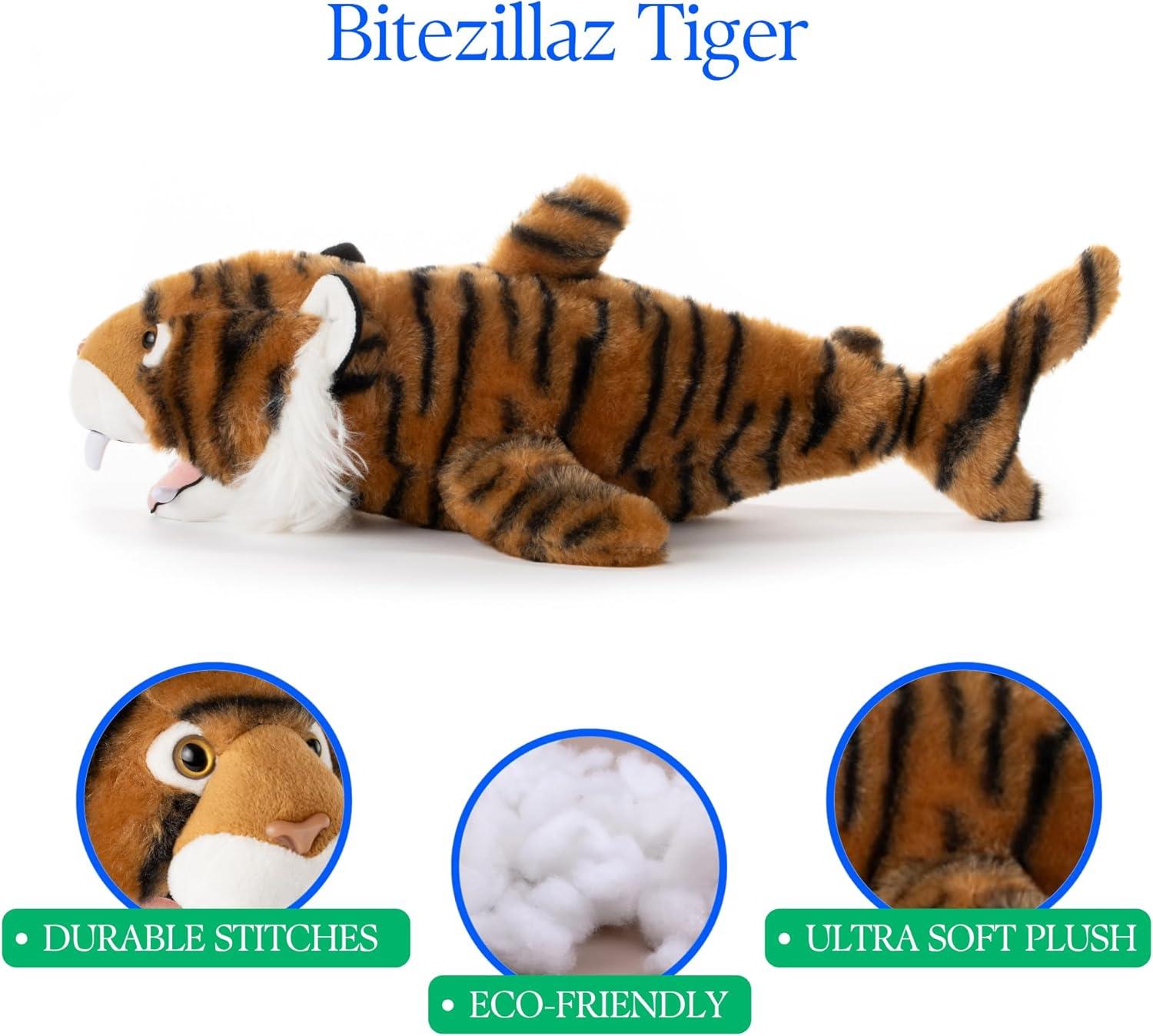 image:imageThe Petting Zoo Tiger Stuffed Animal Plushie Gifts for Kids Bitezillaz Animals Tiger Plush Toy 18 inches