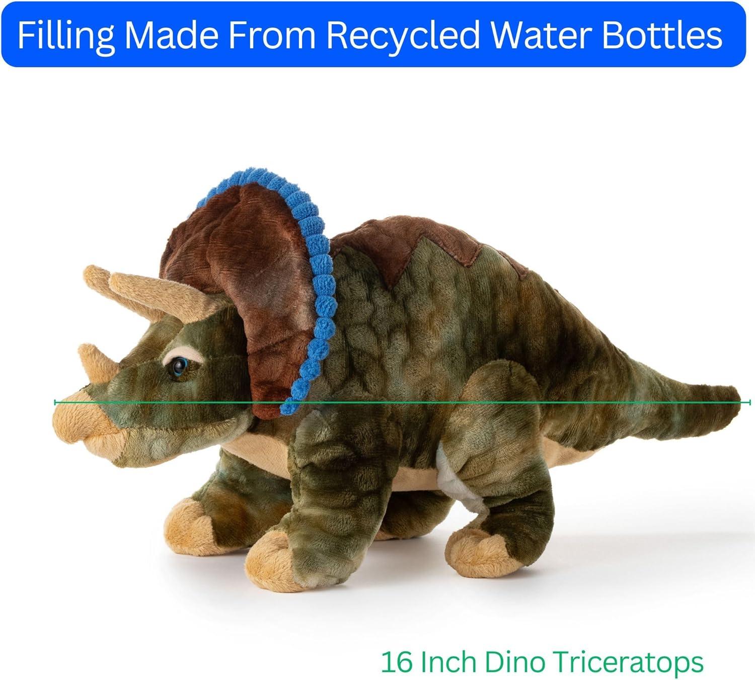 image:imageThe Petting Zoo Triceratops Stuffed Animal Plushie Gift for Kids Dinosaur Animals Triceratops Dinosaur Plush Toy 16 inches
