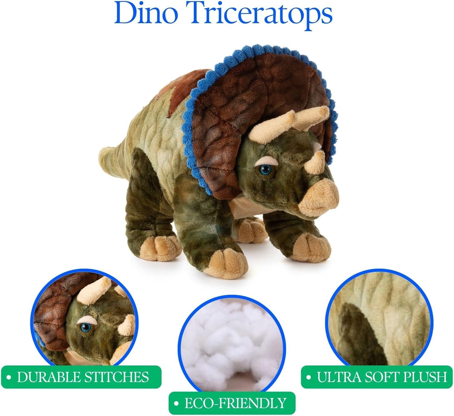 image:imageThe Petting Zoo Triceratops Stuffed Animal Plushie Gift for Kids Dinosaur Animals Triceratops Dinosaur Plush Toy 16 inches