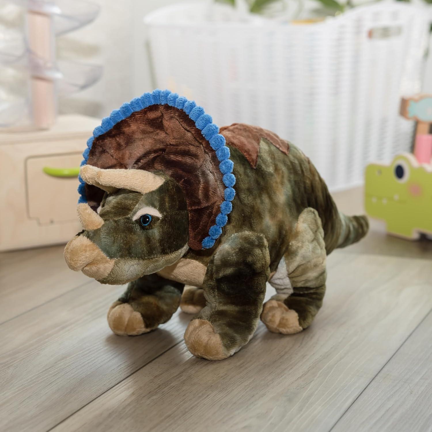 image:imageThe Petting Zoo Triceratops Stuffed Animal Plushie Gift for Kids Dinosaur Animals Triceratops Dinosaur Plush Toy 16 inches