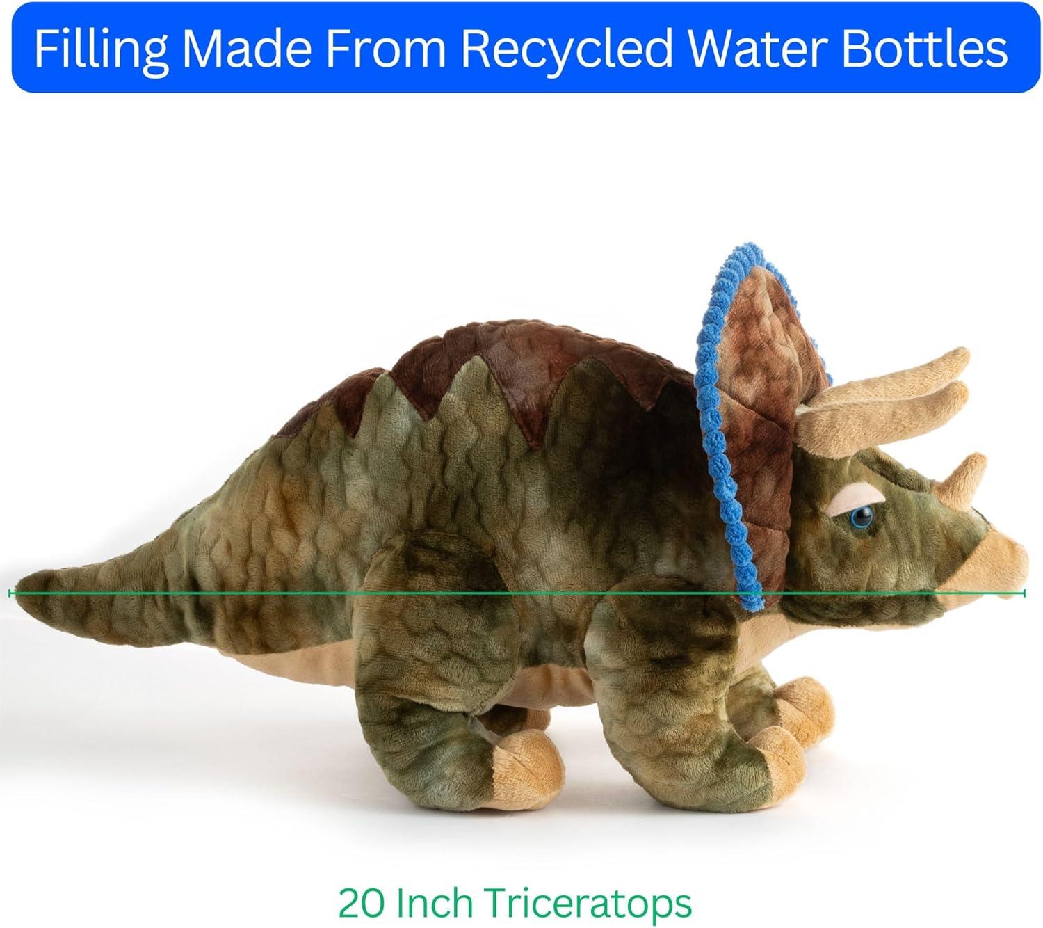 image:imageThe Petting Zoo Triceratops Stuffed Animal Plushie Gift for Kids Dinosaur Animals Triceratops Dinosaur Plush Toy 20 inches