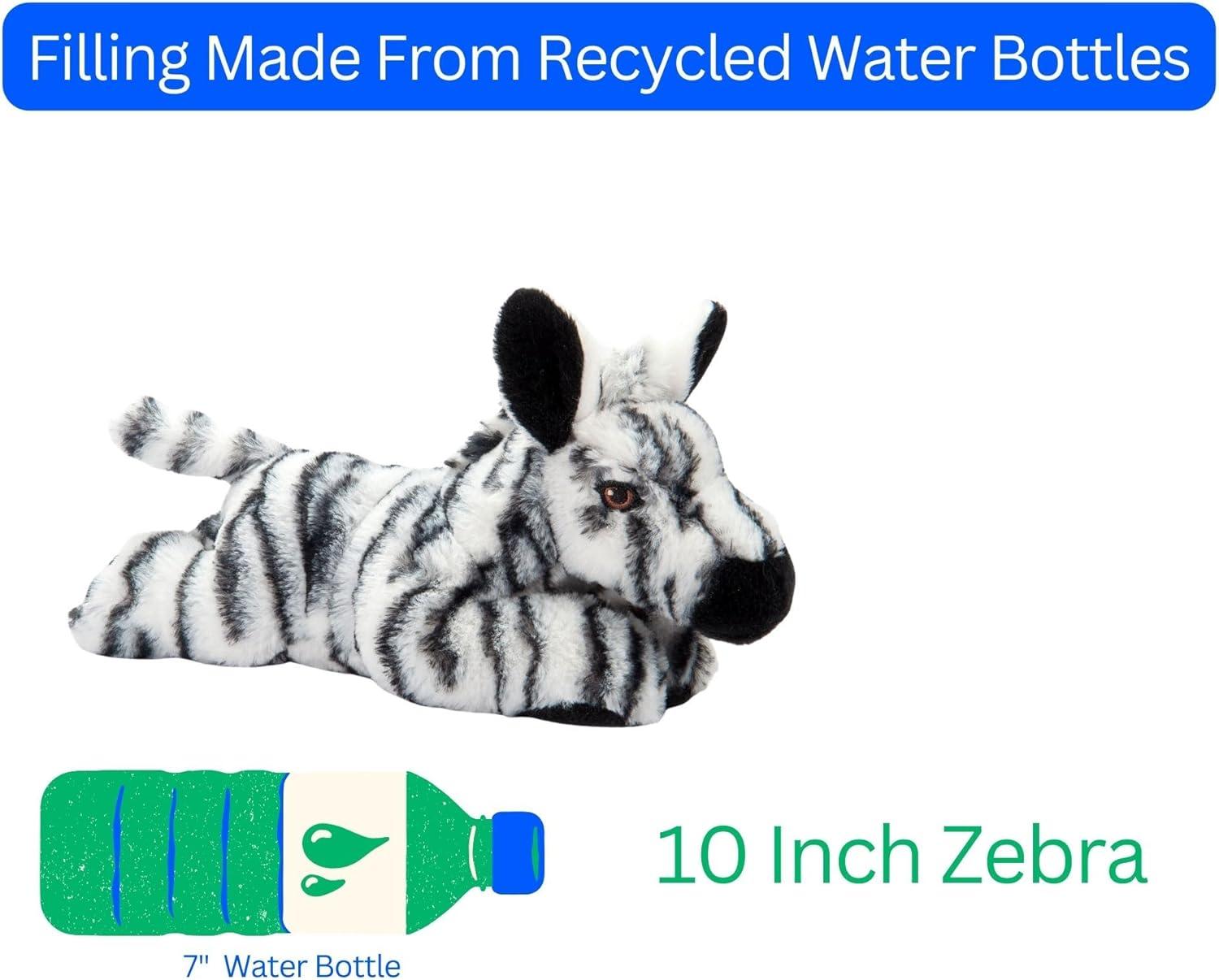 image:imageThe Petting Zoo Zebra Stuffed Animal Plushie Gifts for Kids Earth Keeperz Wildlife Animals Zoologee Zebra Plush Toy 10 inches