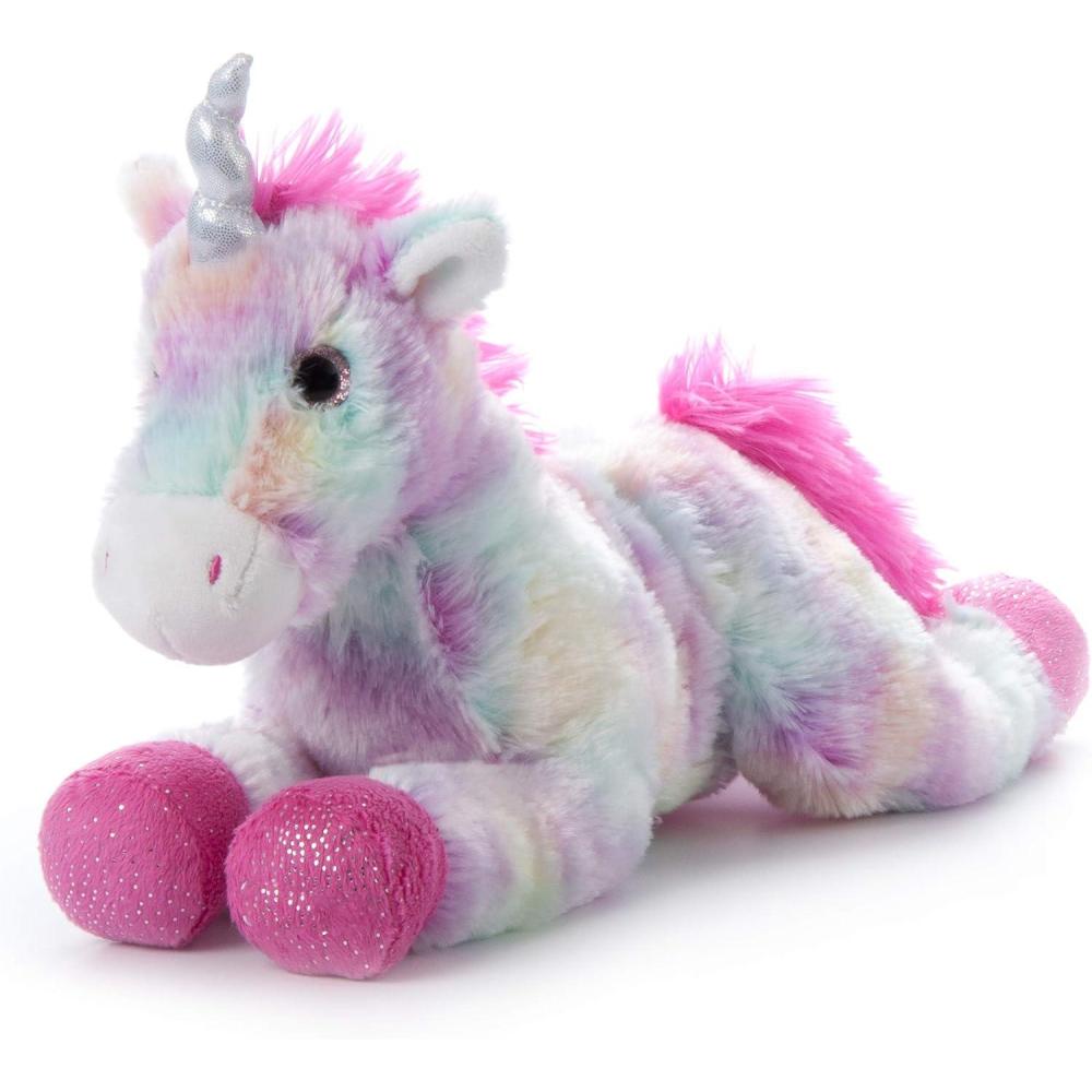 image:imageThe Petting Zoo 13 Pastel Tie Dye Rainbow Unicorn with Silver Sparkly Horn