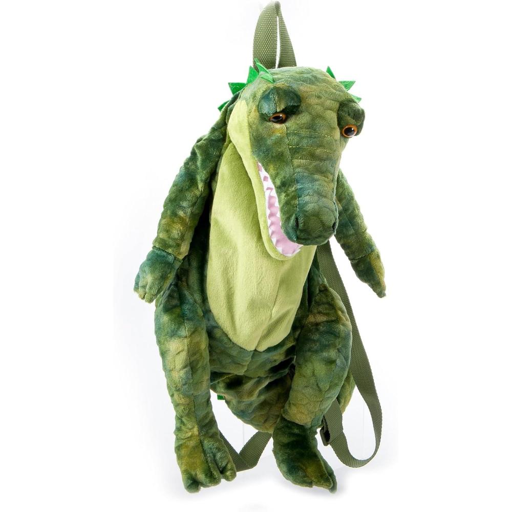 image:imageThe Petting Zoo Alligator Stuffed Animal Plushie Backpack Gifts for Kids Sealife Animal Toy Green Alligator Plush Toy Book Bag 20 inches