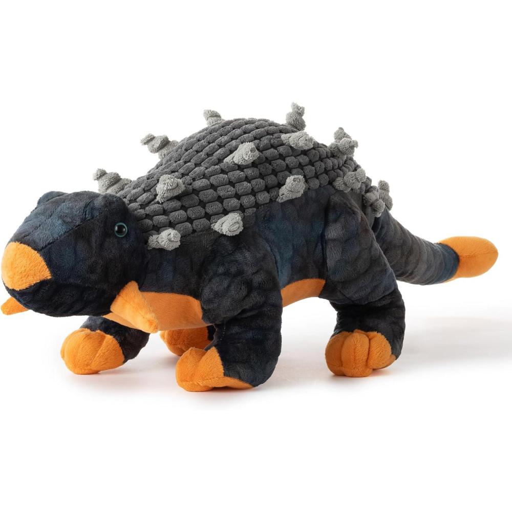 image:imageThe Petting Zoo Ankylosaurus Dinosaur Stuffed Animal Plushie Gift for Kids Dinosaur Animals Gray Dinosaur Plush Toy 24 inches