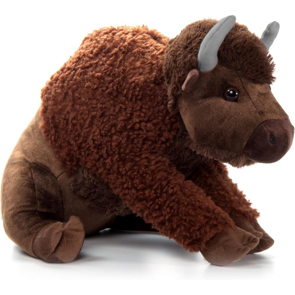image:imageThe Petting Zoo Bison Plushie Gifts for Kids Wild Onez Wildlife Animals Jumbo Brown Bison Plush Toy 20 inches