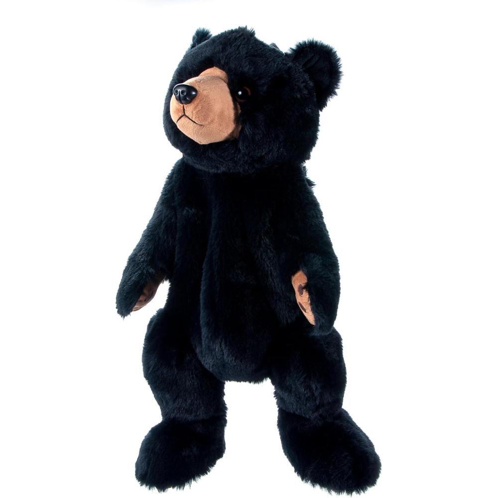 image:imageThe Petting Zoo Black Bear Stuffed Animal Plushie Backpack Gifts for Kids Wildlife Animal Toy Black Bear Plush Toy Book Bag 20 inches