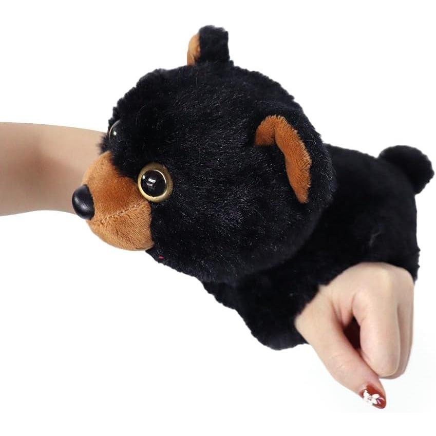 image:imageThe Petting Zoo Black Bear Stuffed Animal Plushie Slap Bracelet Gifts for Kids Slapstix Wildlife Animals Bear Plush Toy 10 inches
