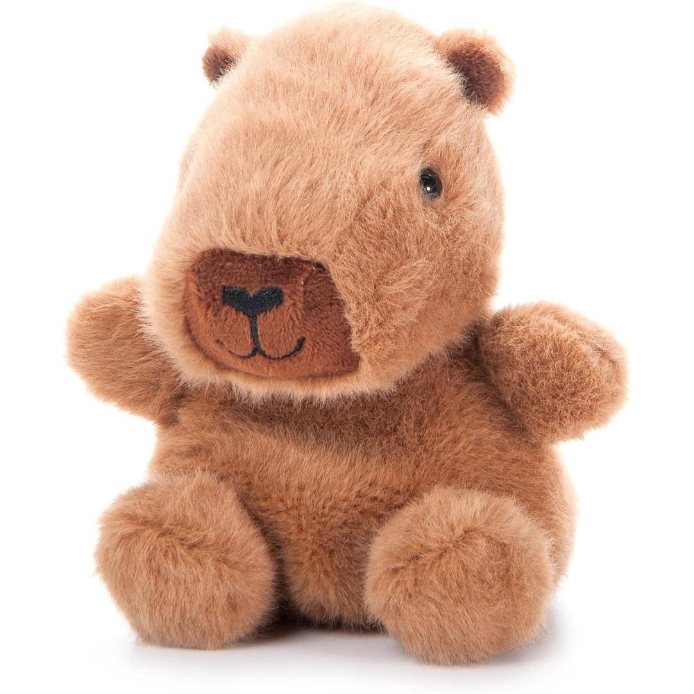 image:imageThe Petting Zoo Capybara Stuffed Animal Plushie Gifts for Kids Nuggetz Wildlife Animals Brown Capybara Plush Toy 6 inches