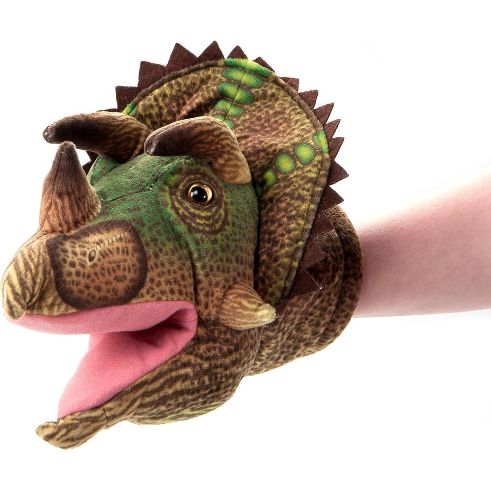 image:imageThe Petting Zoo Dinosaur Triceratops Stuffed Animal Plushie Gifts for Kids Puppetz Animals Brown Triceratops Plush Toy 12 Inches