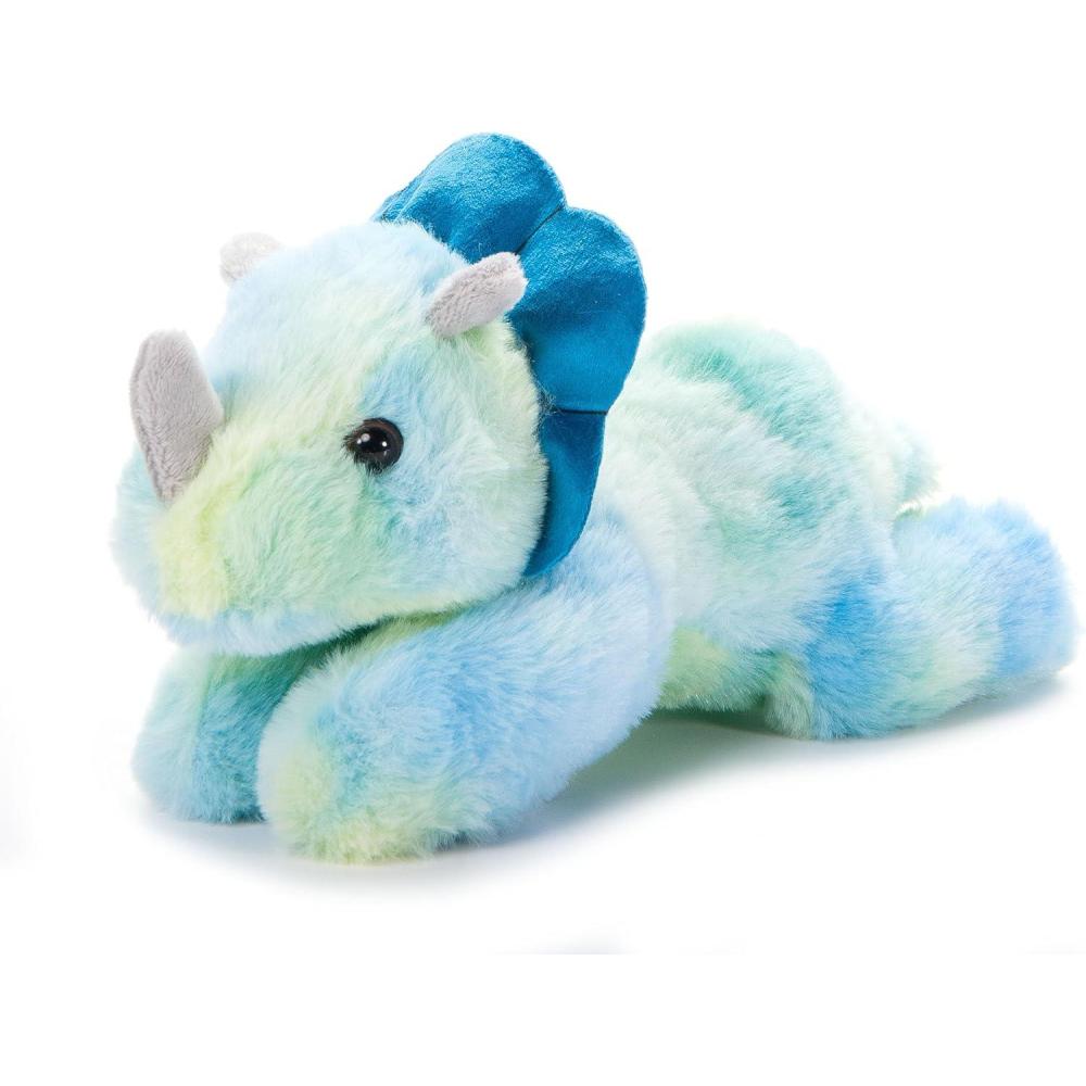 image:imageThe Petting Zoo Dinosaur Triceratops Stuffed Animal Plushie Gifts for Kids Scoopz Dinosaur Animals Blue Dinosaur Triceratops Plush Toy 8 Inches