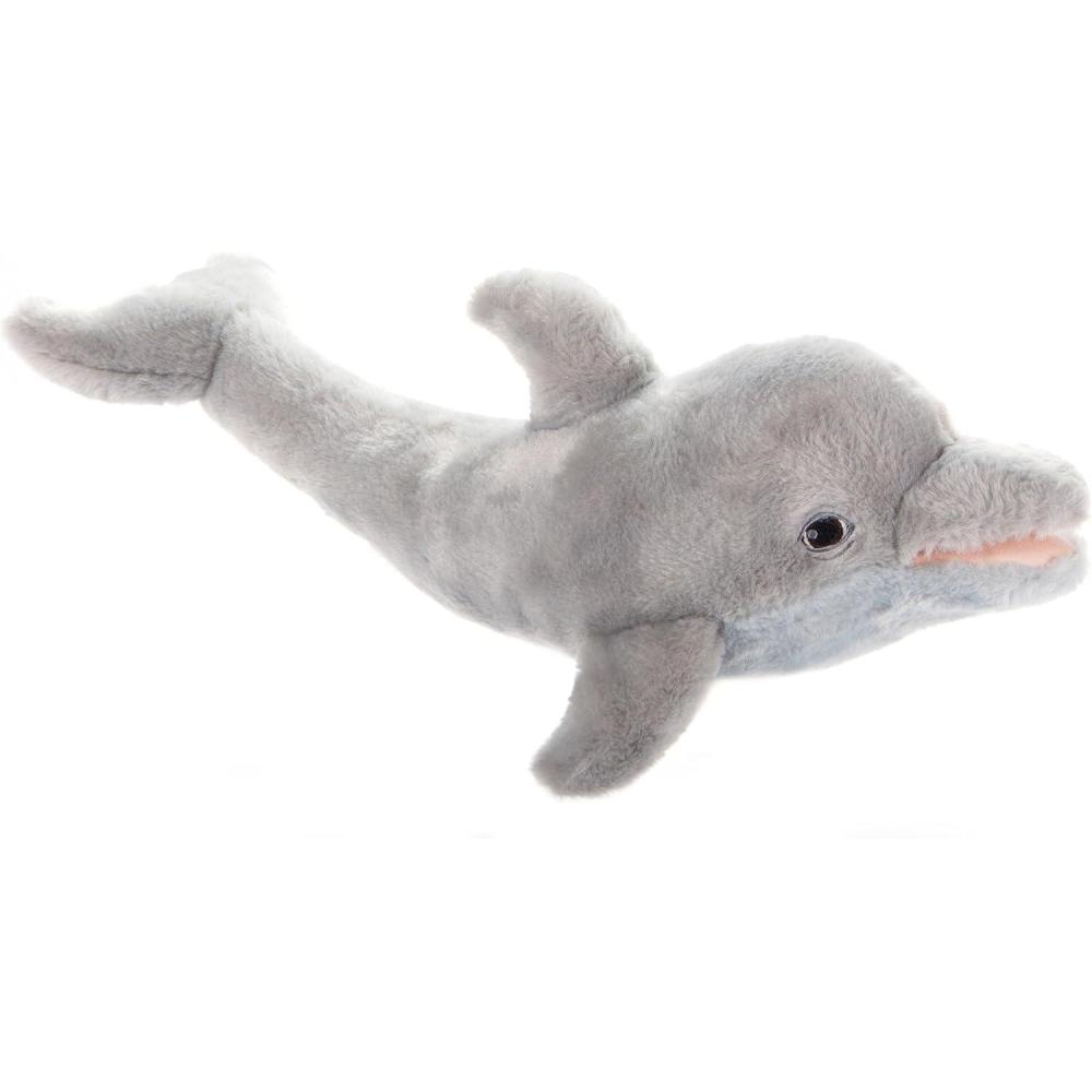 image:imageThe Petting Zoo Dolphin Stuffed Animal Plushie Gifts for Kids Earth Keeperz Sealife Animals Zoologee Grey Dolphin Plush Toy 20 inches