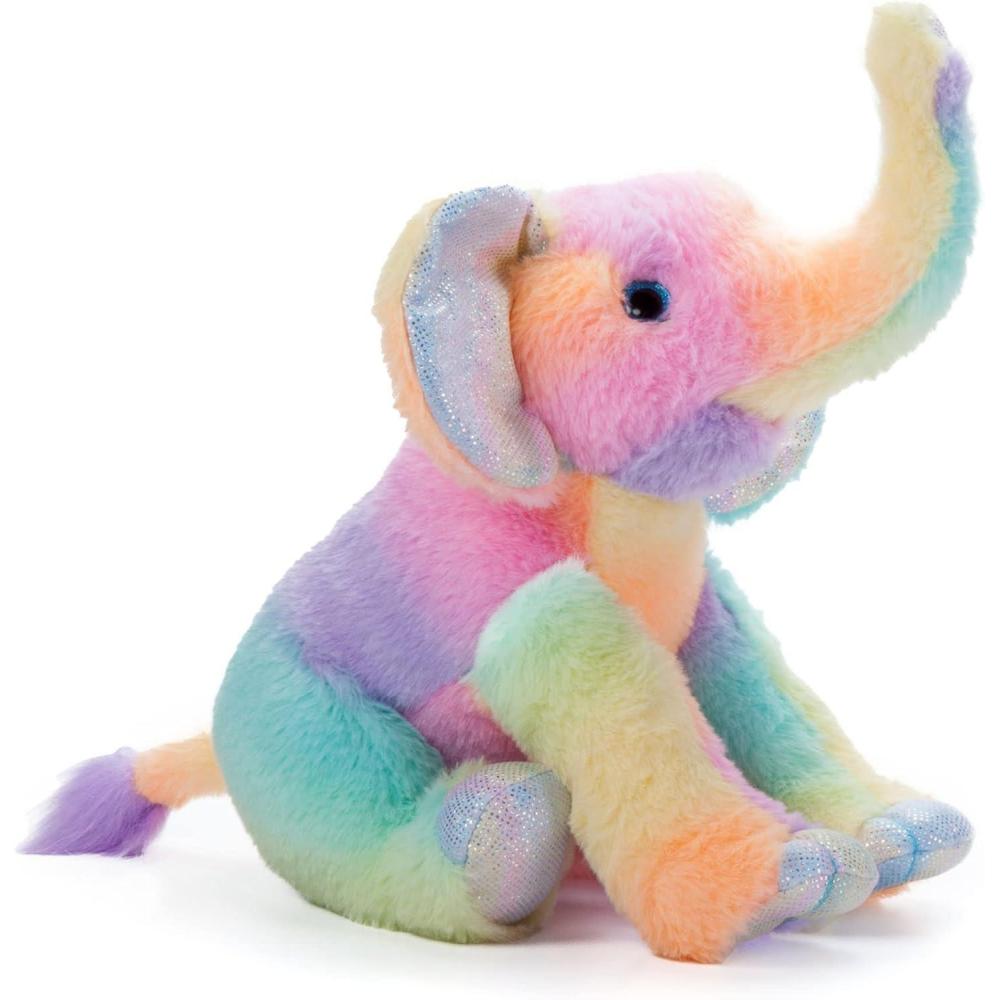 image:imageThe Petting Zoo Elephant Stuffed Animal Plushie Ombrez Zoo Animals Rainbow Elephant Plush Toy 12 inches