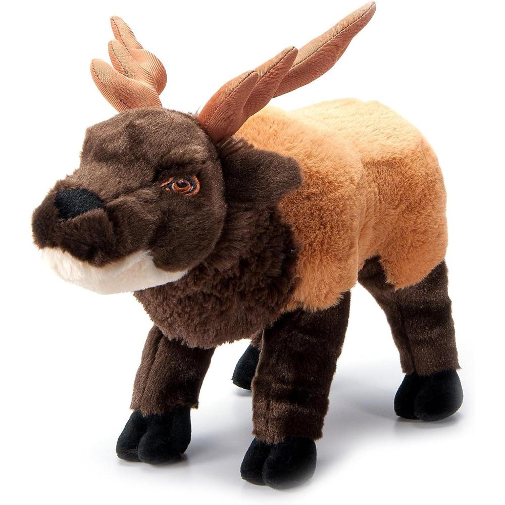 image:imageThe Petting Zoo Elk Stuffed Animal Plushie Gifts for Kids Earth Keeperz Wildlife Animals Zoologee Brown Elk Plush Toy 12 inches