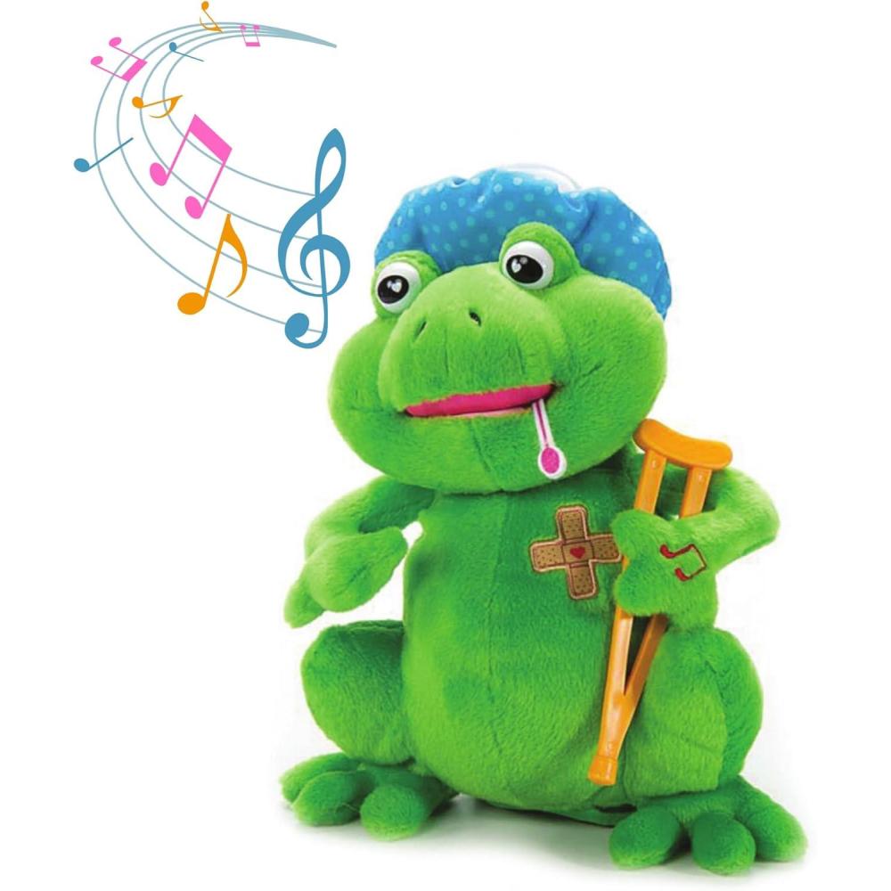 image:imageThe Petting Zoo Feel Better Musical Frog Stuffed Animal Plushie Gifts for Kids Musical Animals Get Well Soon Green Frog Plush Toy 10 inches