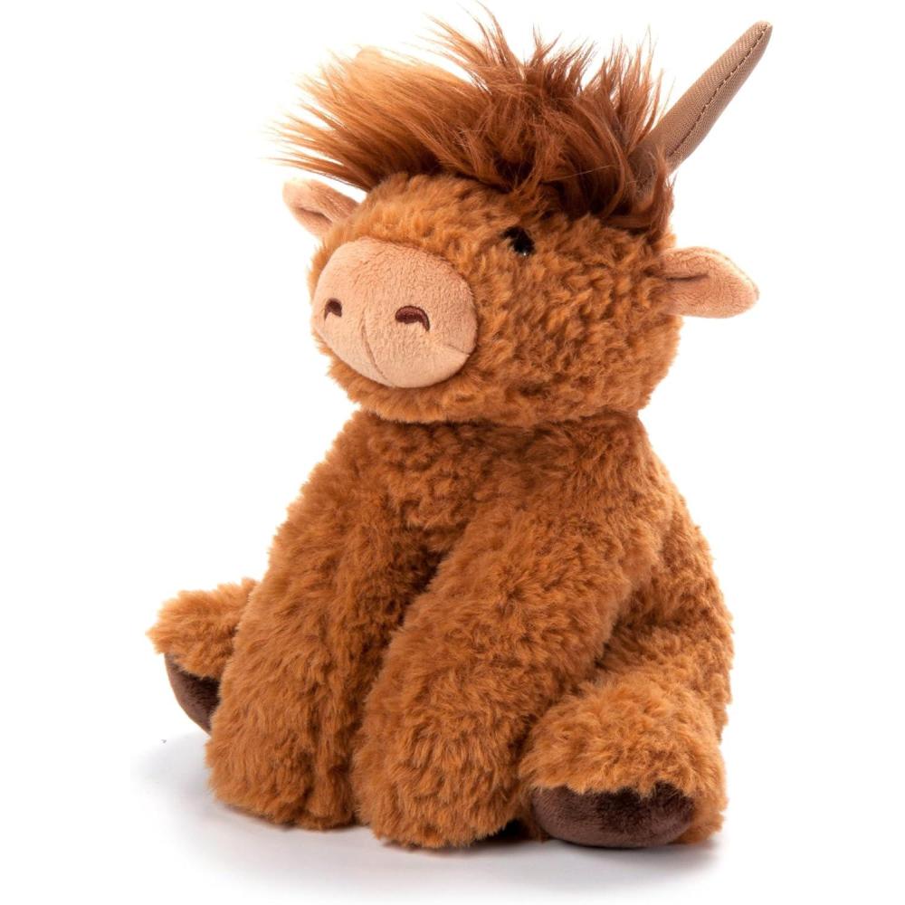 image:imageThe Petting Zoo Highland Cow Plushie Stuffed Animal Gifts for Kids Wild Onez Wildlife Animals Cow Plush Toy 9 inches