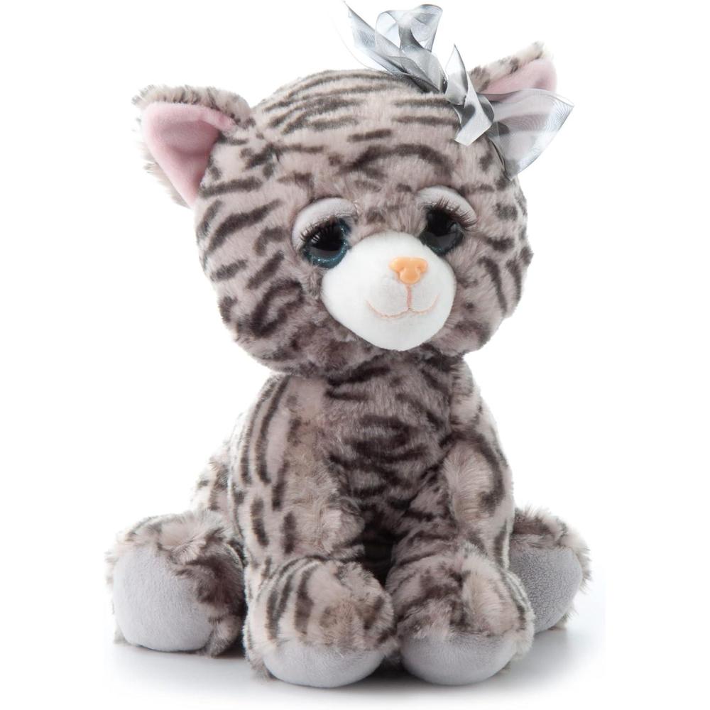 image:imageThe Petting Zoo Lashz Gray Tabby Cat Stuffed Animal Gifts for Girls Plush Toy 10 inches