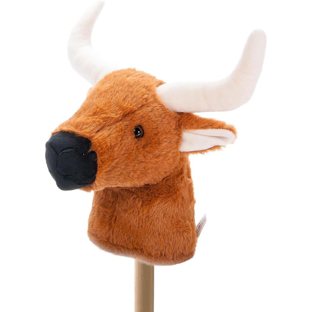 image:imageThe Petting Zoo Longhorn Stuffed Animal Plushie Gifts for Kids Ride Along Hobby Animals Natural Longhorn Plush Toy 36 inches