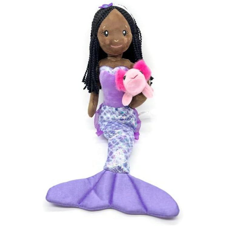 image:imageThe Petting Zoo Mermaid Doll with Axolotl Stuffed Animal Gift for Girls Mermaid Plush Doll with Axolotl Plush Toy 17 inch Ethnic 3143x2AAfrican American