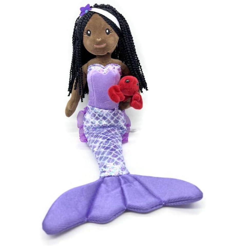 image:imageThe Petting Zoo Mermaid Doll with Lobster Stuffed Animal Gifts for Girls Plush Mermaid Doll with Lobster Plush Toy 17 Inches African American