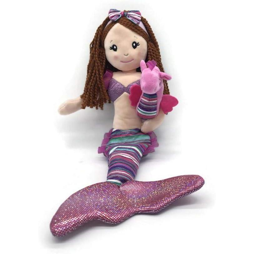 image:imageThe Petting Zoo Mermaid Doll with Sea Horse Stuffed Animal Great Gifts for Girls Mermaid Plush Doll with Sea Horse Plush Toy 17 inch Red Hair