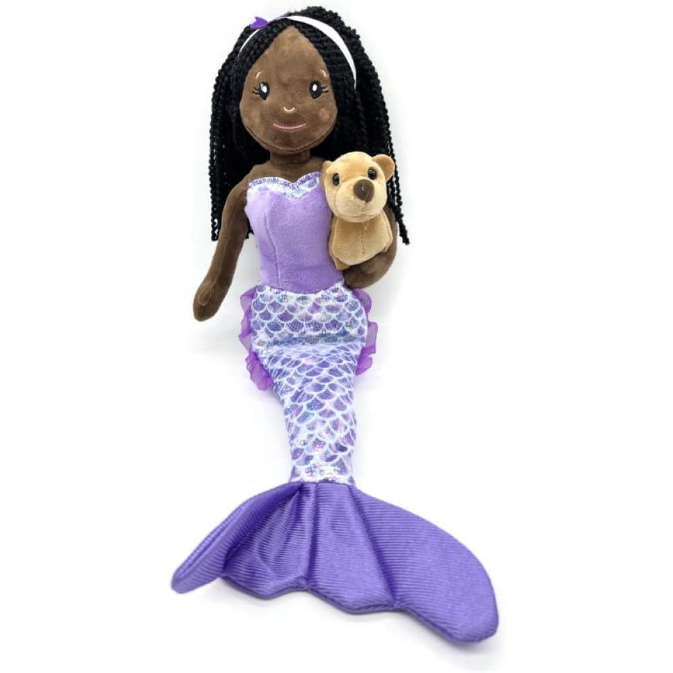 image:imageThe Petting Zoo Mermaid Doll with Sea Lion Stuffed Animal Great Gifts for Girls Mermaid Plush Doll with Sea Lion Plush Toy 17 inch African AmericanAfrican American