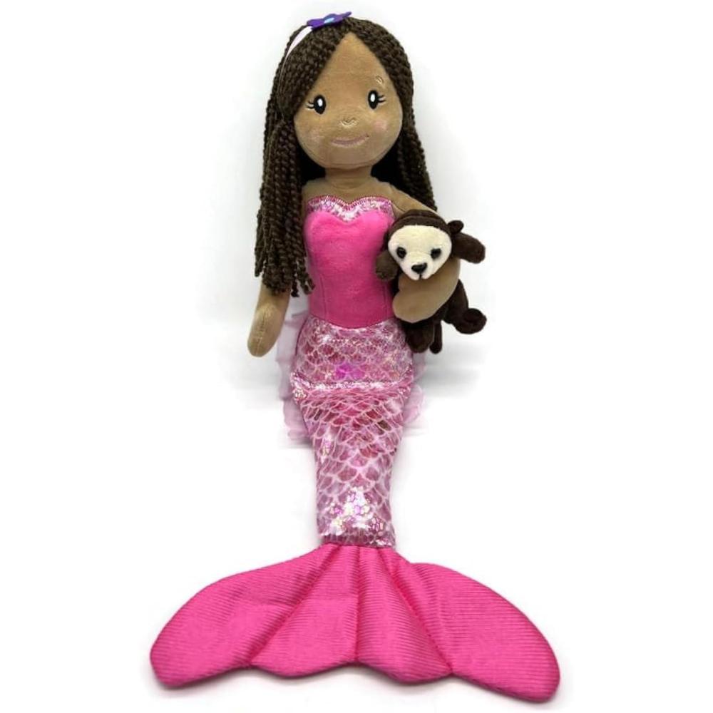 image:imageThe Petting Zoo Mermaid Doll with Sea Otter Stuffed Animal Great Gifts for Girls Mermaid Plush Doll with Sea Otter Plush Toy 17 inch BlondeDark Skin