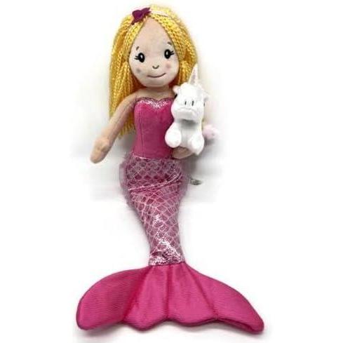 image:imageThe Petting Zoo Mermaid Doll with Unicorn Stuffed Animal Great Gifts for Girls Mermaid Plush Doll with Unicorn Plush Toy 17 inch Red HairPink